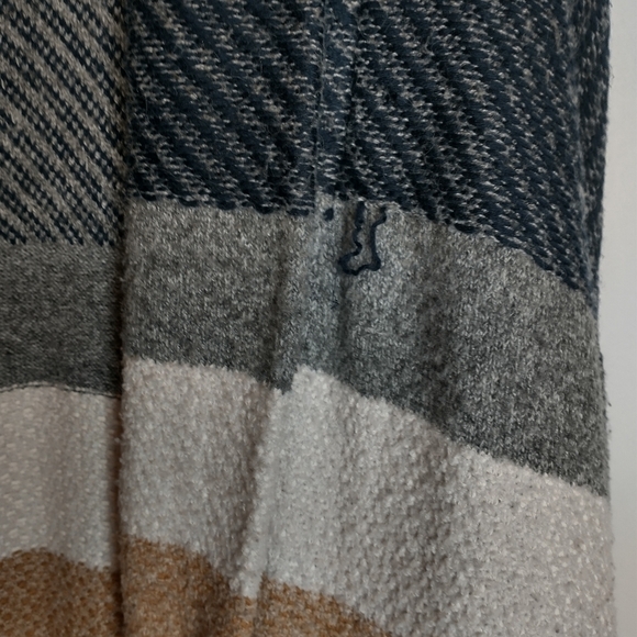 Chico's Multi Stripe Coatigan with safety pin closure, size 3/L/16 - Picture 4 of 14